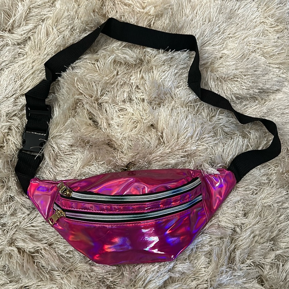 New Hot Pink Metallic Fanny Pack NWOT